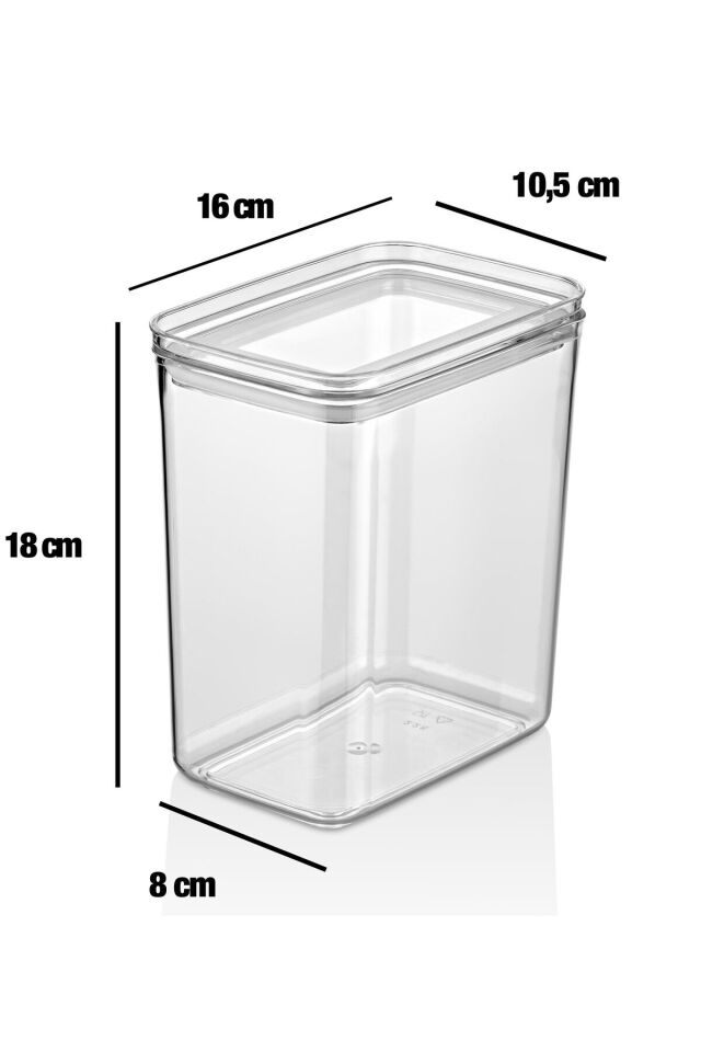 6'lı Vakum Kapaklı Bakliyat Seti Bakliyat Etiketli Saklama Kabı Erzak Kavanozu Mika 2200ml