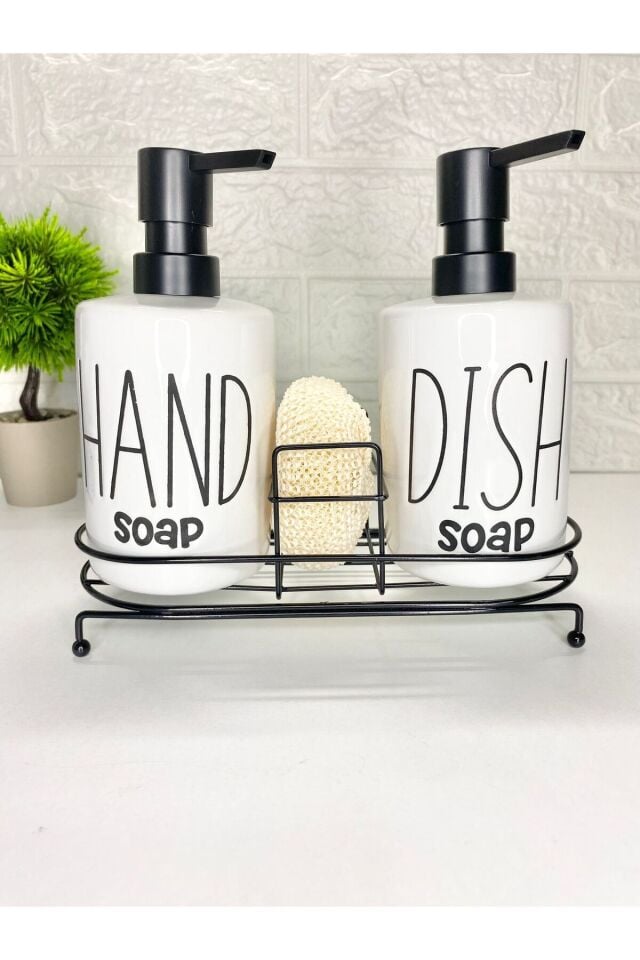 2'li 500 Ml Fenomen Metal Stantlı Süngerli Pinterest Sıvı Sabunluk Mutfak Banyo