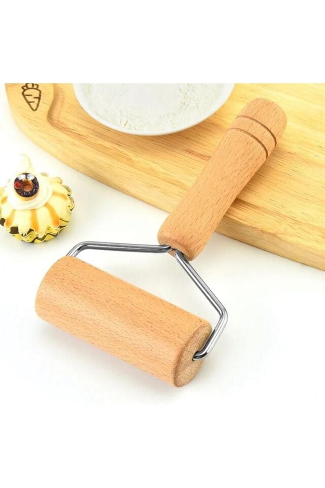 Ahşap Saplı Rulo Hamur Açıcı Merdane Pürüzsüz Oklava Hamur/Pizza /Börek /Açma Silindir