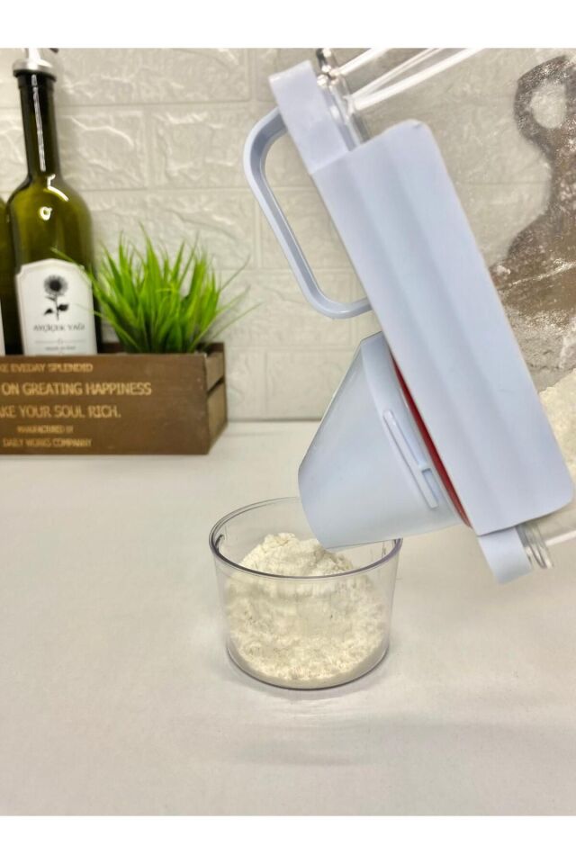 Ölçü Kapaklı Vakumlu Akrilik Saklama Kabı 2300ml Etiketli Erzak Kabı