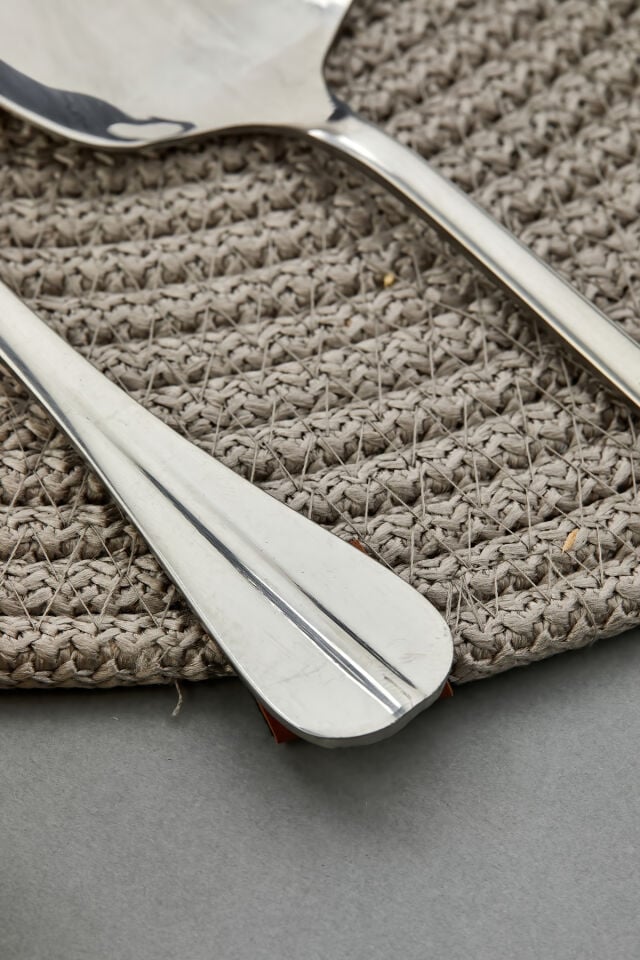 Gold-Gümüş Paslanmaz Çelik Servis Kaşık 2 Adet 21 Cm