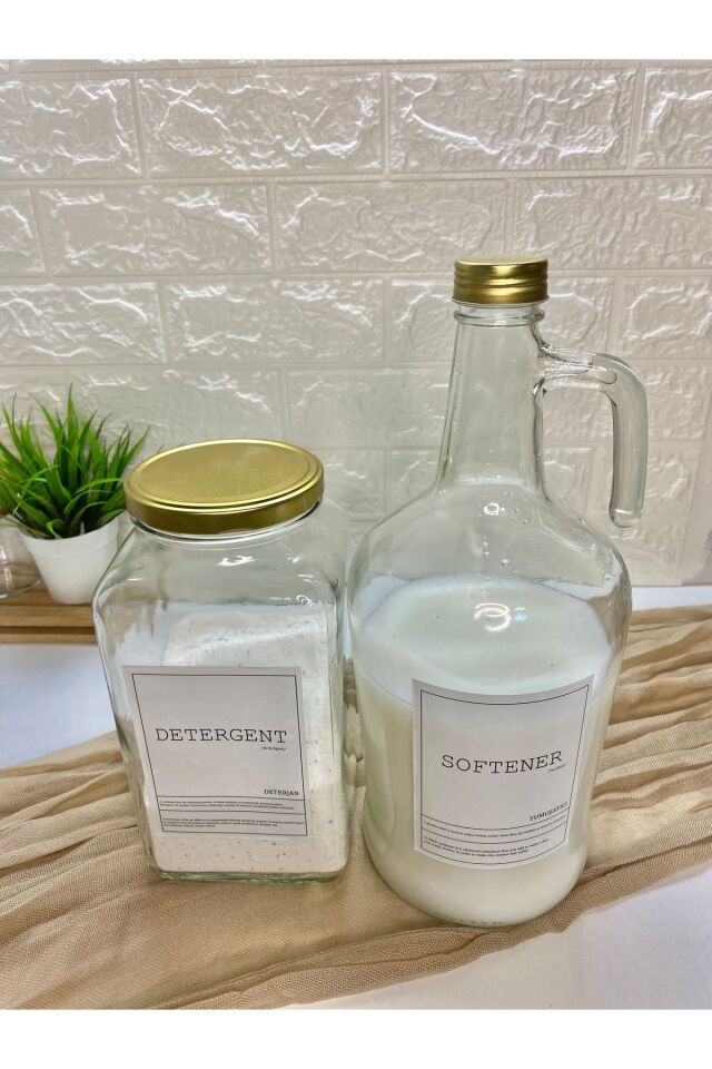 2li 3000ml Gold Kapaklı Deterjan ve Yumuşatıcı Şişesi