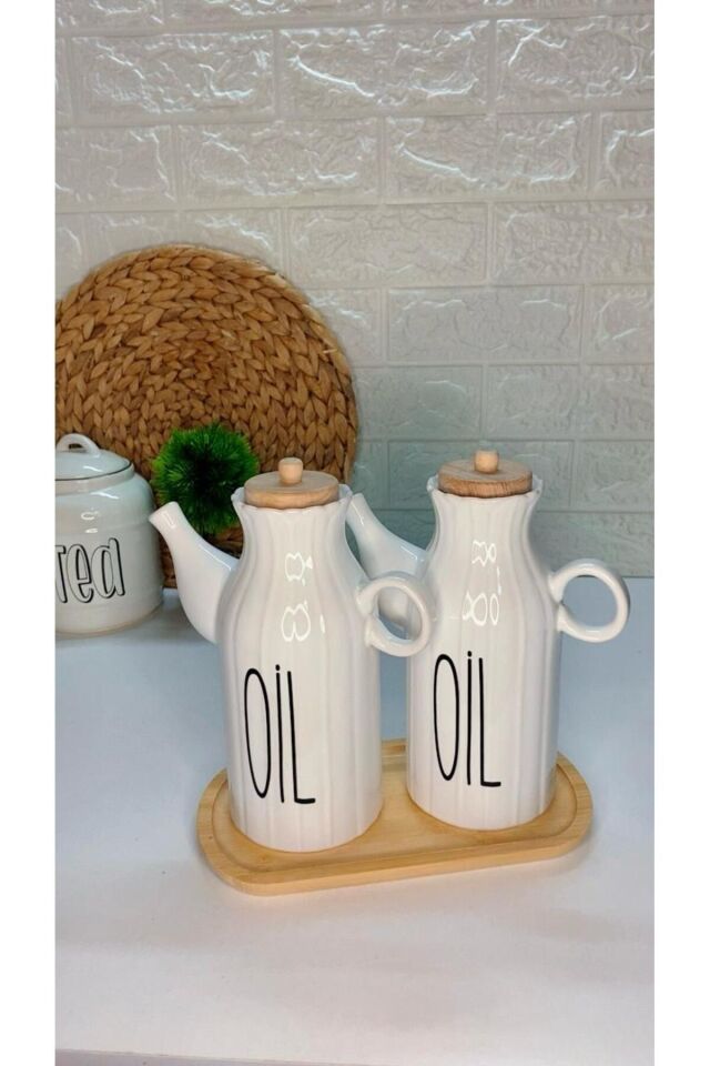 2li 1000ml Sıvıyağ /zeytinyağı Şişesi Ahşap Stantlı Yağdanlık Seti (ETİKET DAHİL DEĞİLDİR)