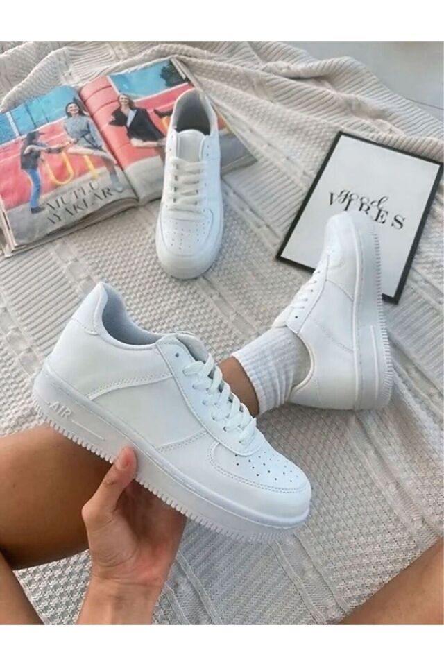 Unisex Spor Ayakkabı Günlük Sneakers Beyaz - 39