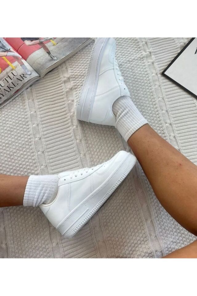 Unisex Spor Ayakkabı Günlük Sneakers Beyaz - 38