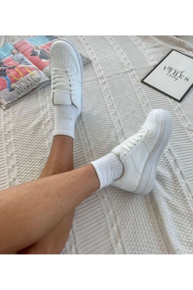 Unisex Spor Ayakkabı Günlük Sneakers Beyaz - 38