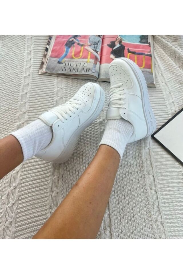 Unisex Spor Ayakkabı Günlük Sneakers Beyaz - 38