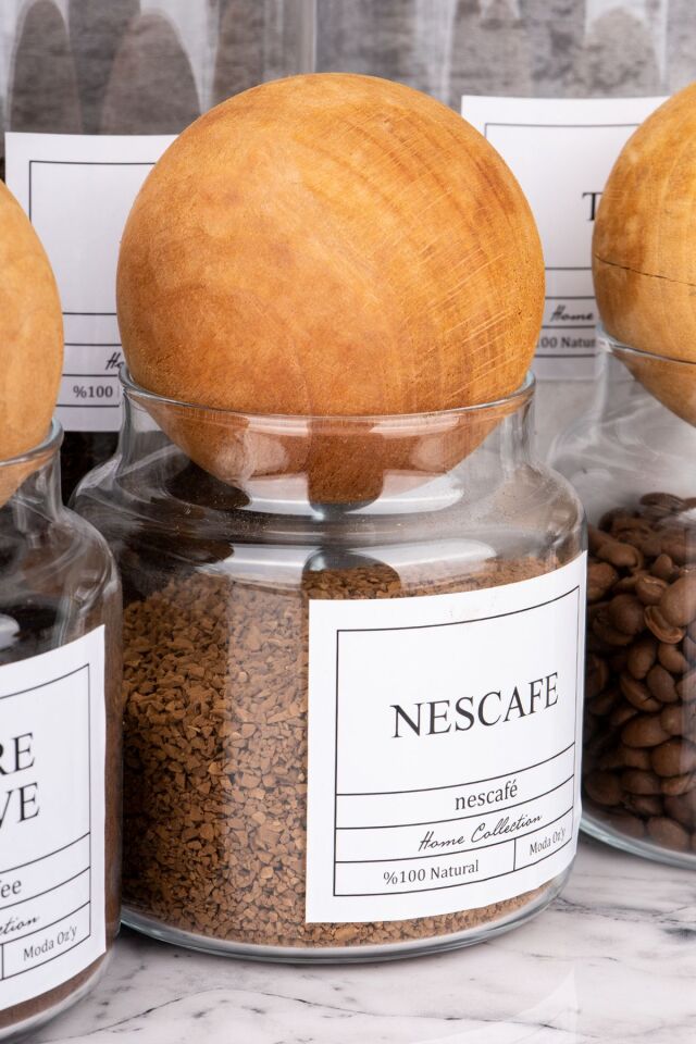 3lü Top Kapaklı Cam 1300ml Çay/Şeker/Tuz Ve 3lü 500ml FiltreKahve/TürkKahvesi/Nescafe Kavanozu