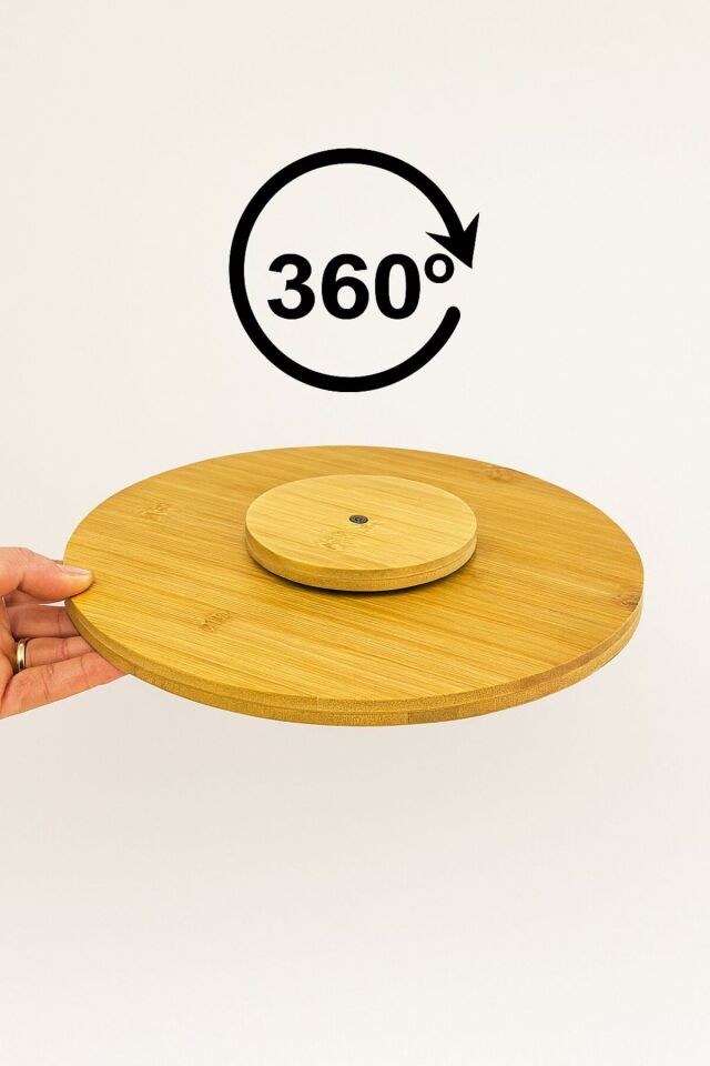360 Derece Döner Sunumluk/Çerezlik/Peynir Tabağı 5 Bölmeli Sunum Tepsisi 28 cm