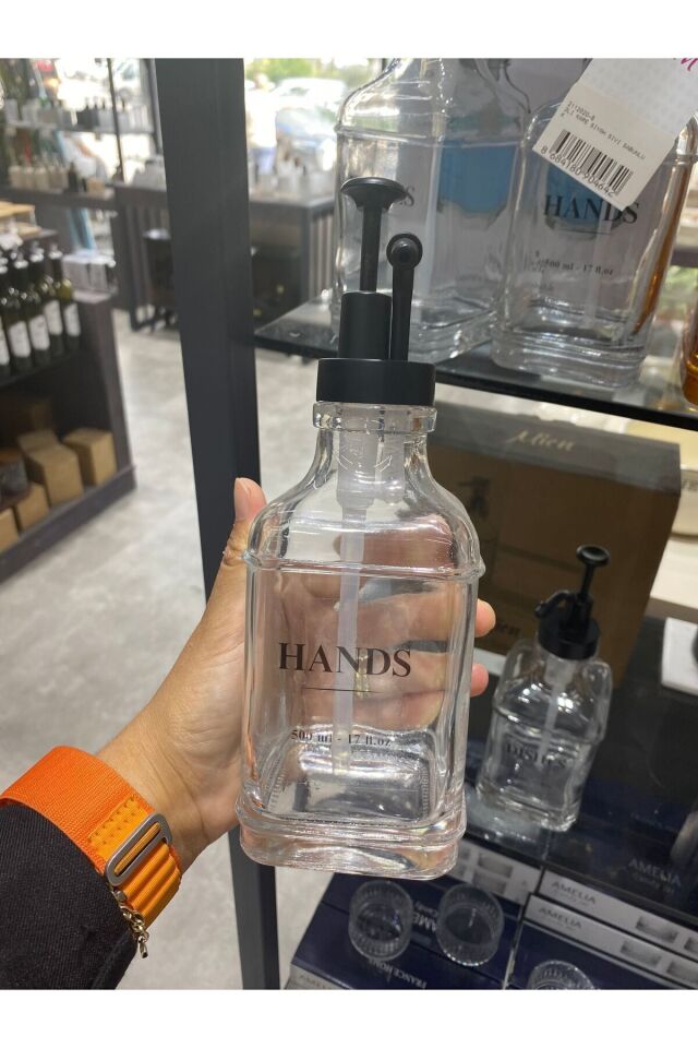 2'li 500 ml Tezgah Üstü Cam Sıvı Sabunluk Mutfak /Banyo (Etiket Dahildir)