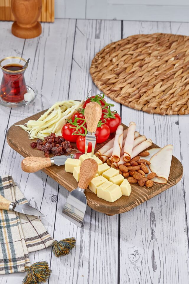 Doğal Ahşap Dikdörtgen Koyu Renk Yükseltici/Sunumluk/Düzenleyici Çok Amaçlı Stand