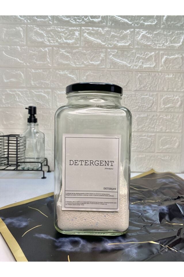 1 Adet 3000ml  Metal Kapaklı Deterjan Kavanozu