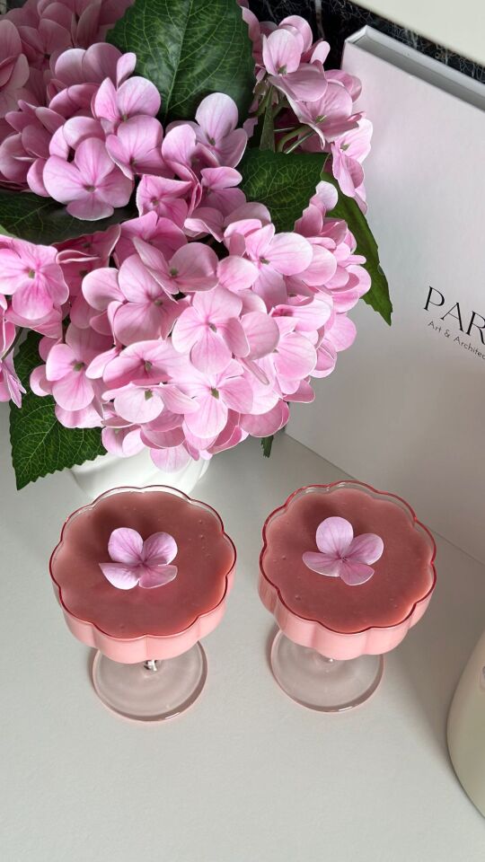 2 Adet Çiçek Şekilli Kahve Sunum ve Kokteyl Bardağı 2'li Magnolia Bardağı ve Tatlı Kasesi