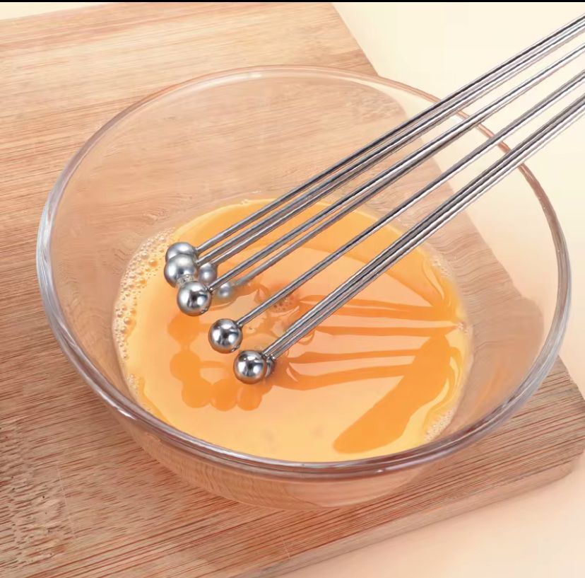 Bilyeli Çırpıcı Paslanmaz Çelik Ergonomik Saplı Tel Çırpıcı