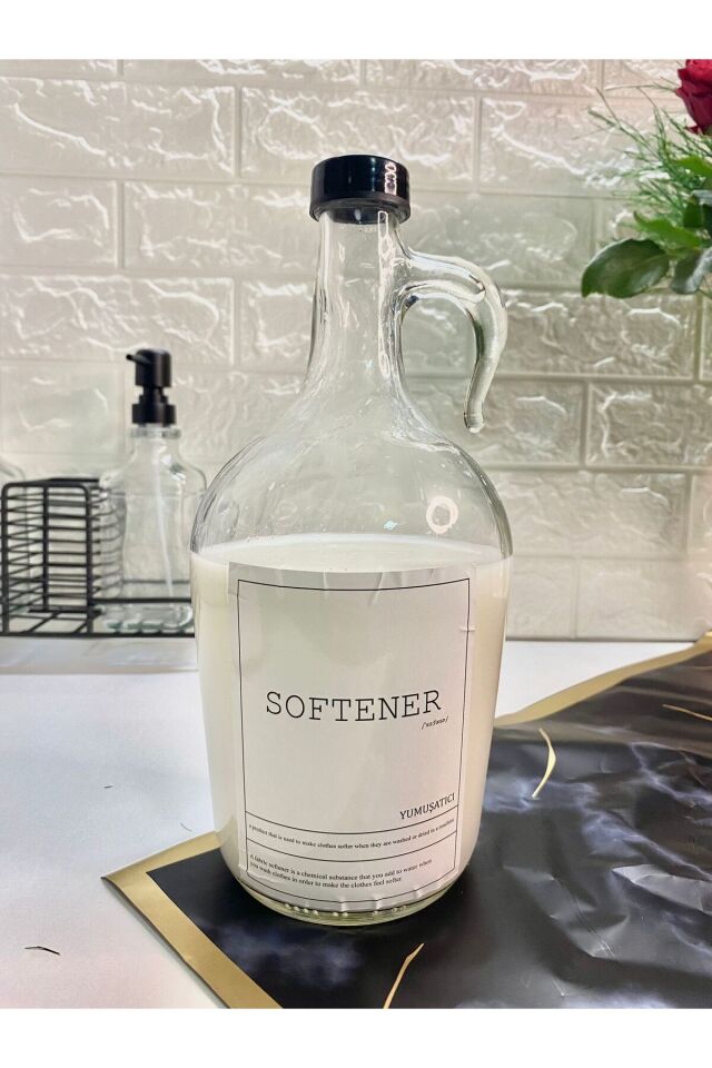 1ADET 1500ML Galon Yumuşatıcı Şişesi Cam Kavanoz