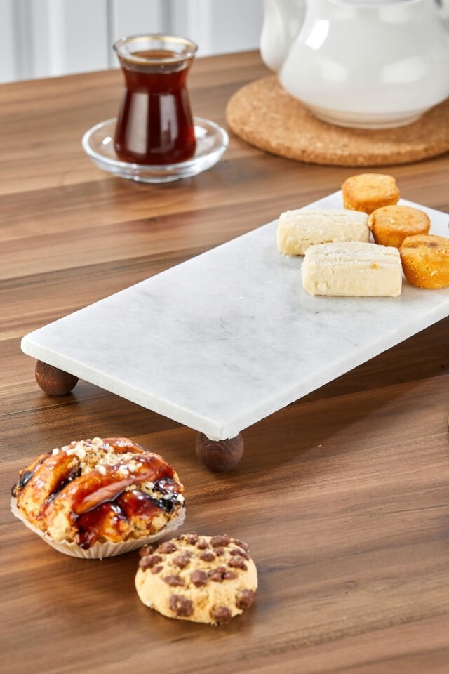 3'lü 900ml Akrilik Kapaklı Akrilik (PLASTİK) Saklama Kabı Mermer  Stantlı Kavanoz Seti 4lü Set