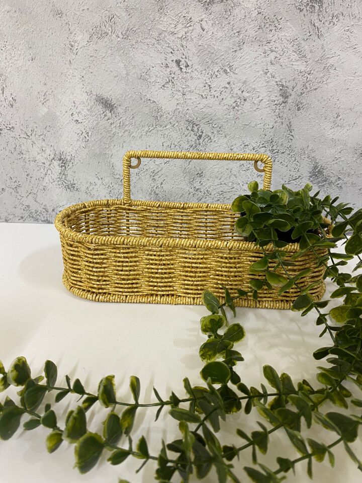 Çok Amaçlı Rattan Düzenleyici Sepet Asılabilen Organizer Dekoratif Sepet