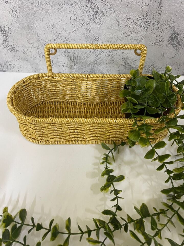 Çok Amaçlı Rattan Düzenleyici Sepet Asılabilen Organizer Dekoratif Sepet