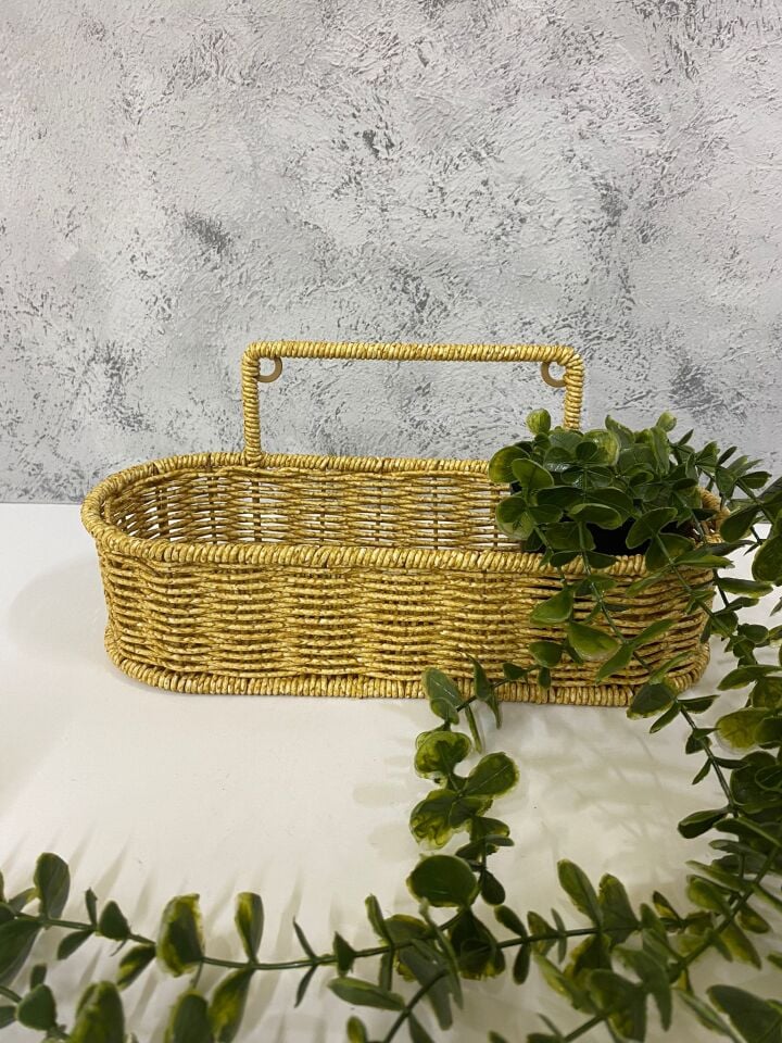 Çok Amaçlı Rattan Düzenleyici Sepet Asılabilen Organizer Dekoratif Sepet