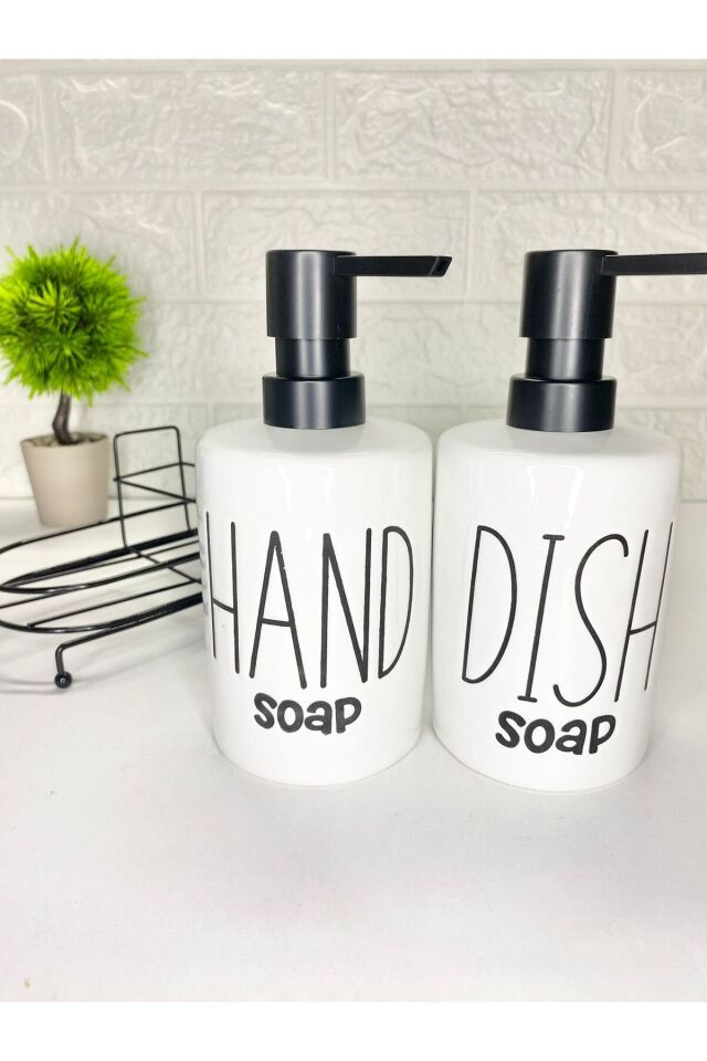 2'li 500 Ml Fenomen Metal Stantlı Süngerli Pinterest Sıvı Sabunluk Mutfak Banyo