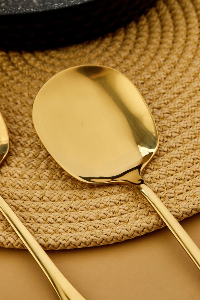 Gold Paslanmaz Çelik Servis Kaşık 2 Adet 21 Cm