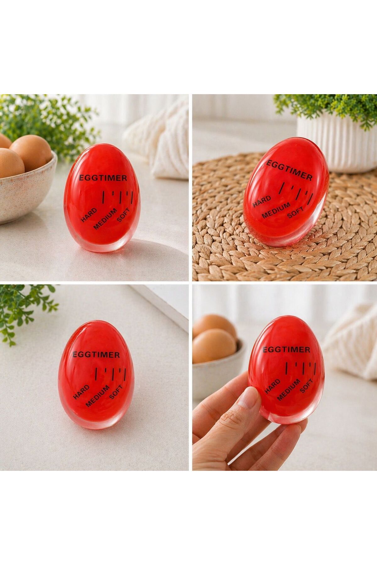 Renk Değiştiren Yumurta Zamanlayıcı Yumurta Haşlama Derecesi Dublör Yumurta Pişirme Aleti Egg Timer