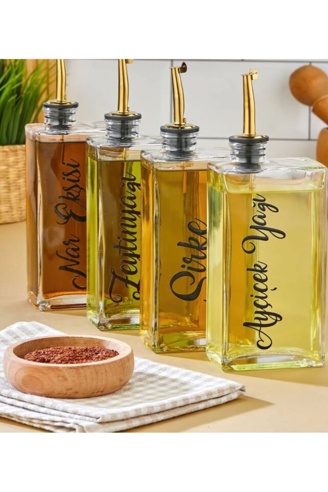 2'li Zeytin Yağı Ayçiçek Yağı Transfer Etiket Suya Yağa Dayanıklı Etiket Seti 13x3 cm