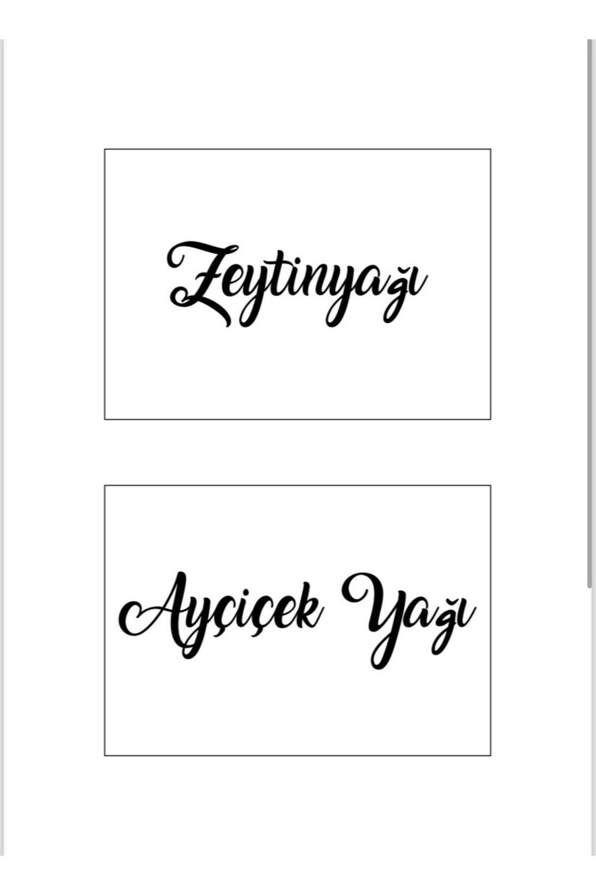2'li Zeytin Yağı Ayçiçek Yağı Transfer Etiket Suya Yağa Dayanıklı Etiket Seti 13x3 cm