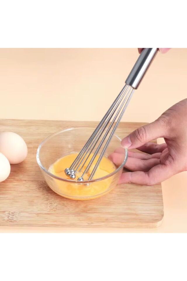 Bilyeli Çırpıcı Paslanmaz Çelik-| Ergonomik Saplı Tel Çırpıcı