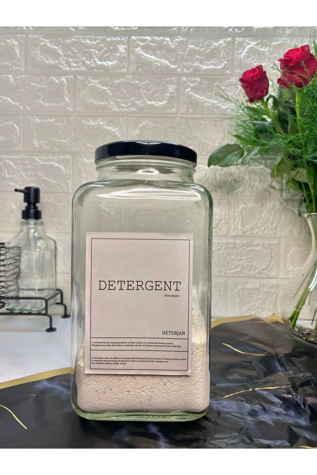 1 Adet 3000ml  Metal Kapaklı Deterjan Kavanozu