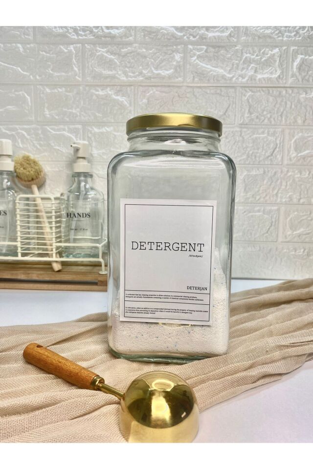 1 Adet 3000ml  Metal Kapaklı Deterjan Kavanozu