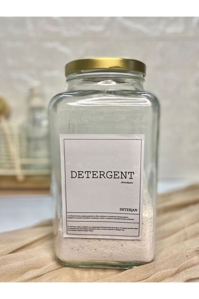 1 Adet 3000ml  Metal Kapaklı Deterjan Kavanozu