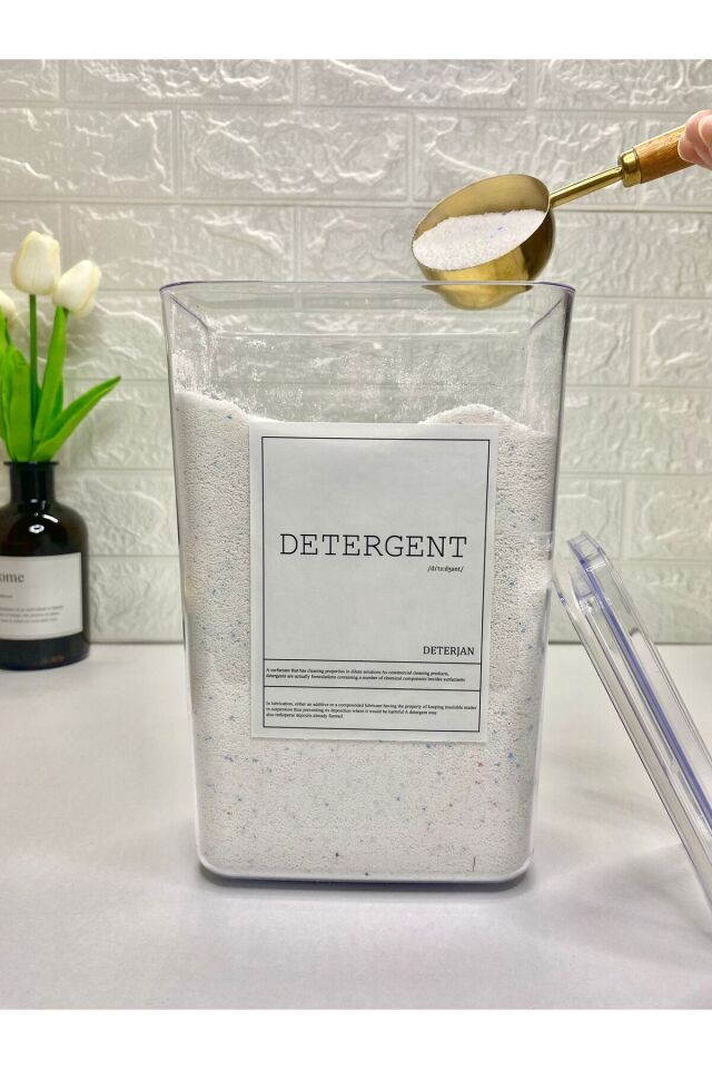 1Adet  2900ml Deterjan Saklama Kabı Akrilik Banyo Düzenleyici Şeffaf