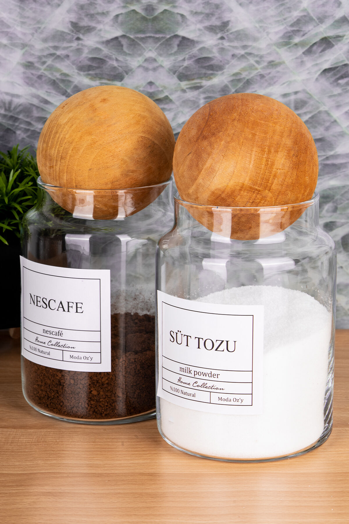 2li 800ml Top Kapaklı Nescafe&Süt Tozu Kavanozu Vakumlu Saklama Kabı (Etiket Dahildir)