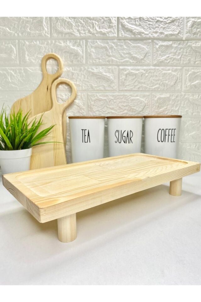 3'lü 900ml Ahşap Kapaklı Akrilik (PLASTİK) Saklama Kabı Stantlı Kavanoz Seti (TRANSFER ETİKETLİ) Beyaz Stant