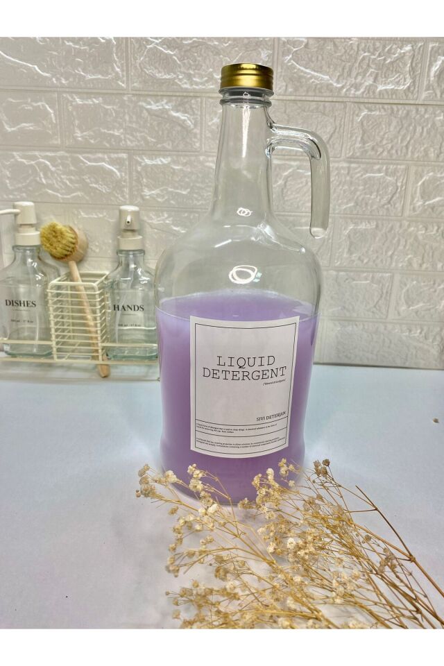 1 Adet 3000ML Gold Kapaklı Sıvı Deterjan Şişesi Gold