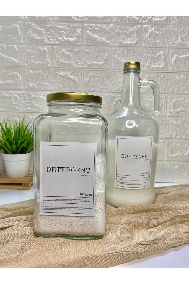 2li 3000ml Gold Kapaklı Deterjan ve Yumuşatıcı Şişesi Şeffaf